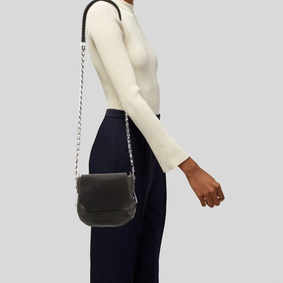 Rag & Bone Black Leather Expandable Cross Body Bag - Picture 2 of 9